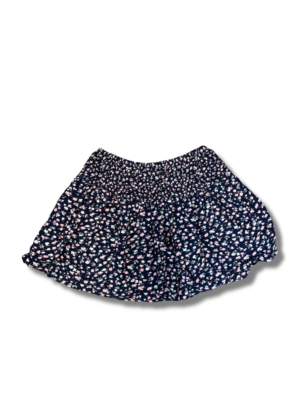 Mango Kids Large Girls Floral Skirt Viscose Smocked Blue Spring Summer